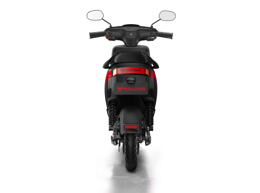 NIU M+ Sport електро мотороллер, черный с красными полосами