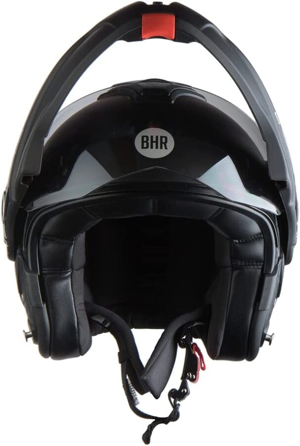 Moto ķivere BHR, modelis POWER ar paceļamu žokli, matēti melnā krāsā