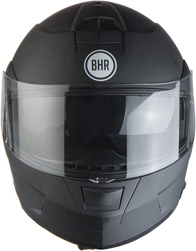 Moto ķivere BHR, modelis POWER ar paceļamu žokli, matēti melnā krāsā