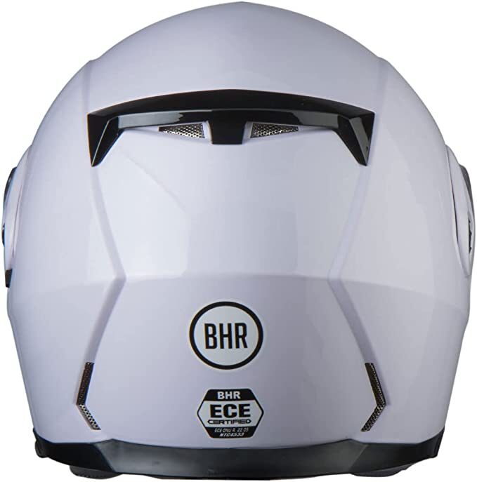 Moto ķivere BHR, modelis POWER ar paceļamu žokli, balta