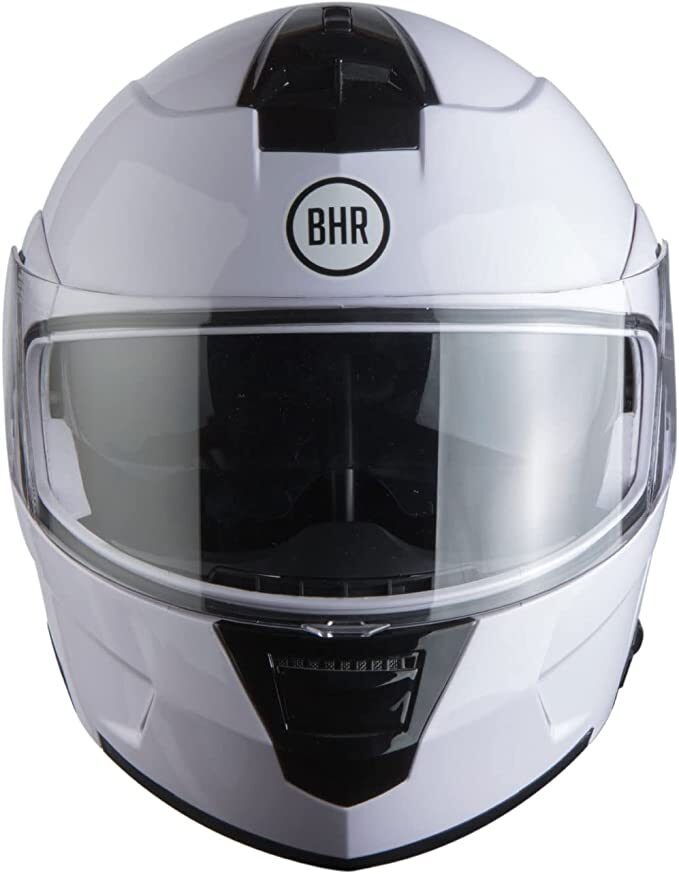 Moto ķivere BHR, modelis POWER ar paceļamu žokli, balta
