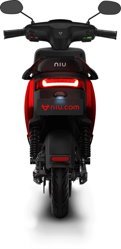 NIU M + Sport elektrinis paspirtukas, juodas su raudonomis juostelėmis