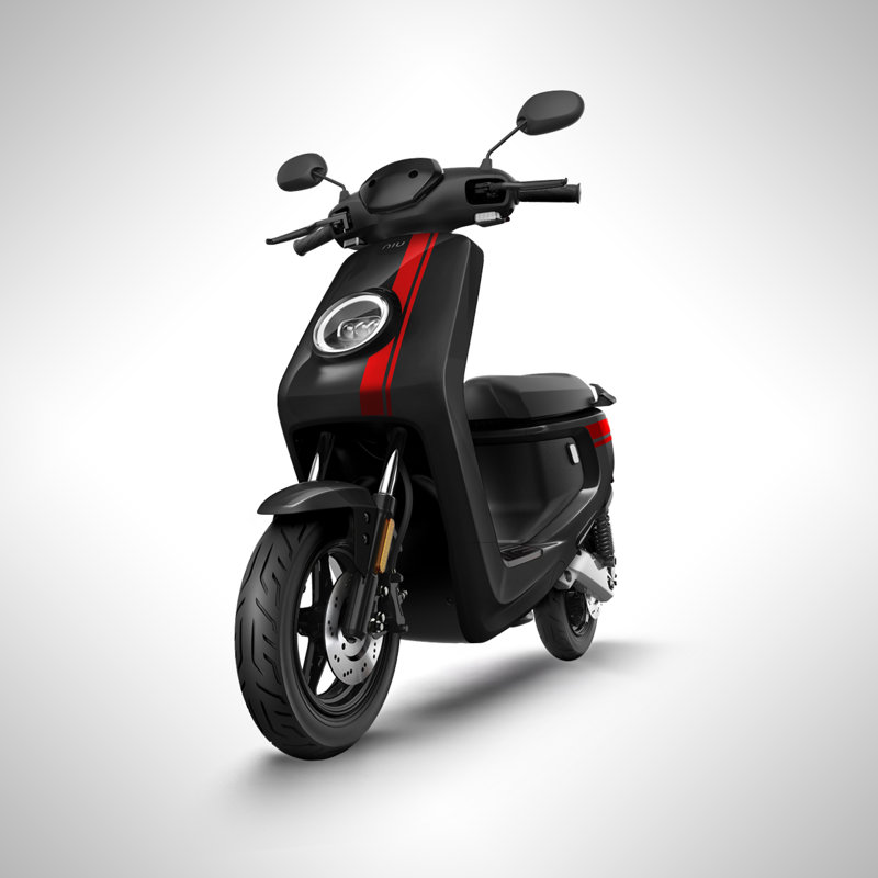 NIU MQi+ Sport electric scooter / BLACK WITH RED STRIPES