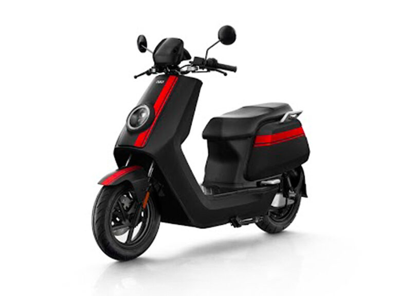 NIU NQi GTs (70kmh version) electric scooter, black with red stripes