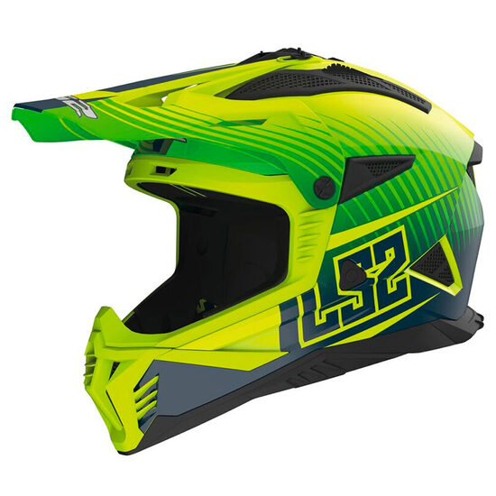 Шлемы LS2 MX708 FAST II DUCK, матово-зеленый, желтый