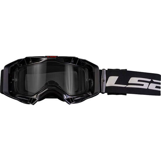 LS2 AURA ENDURO SĒRIJAS BRILLES Melnas/caurspīdīgs vizieris