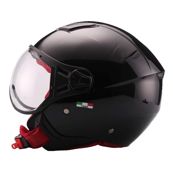 Scooter helmet VITO MODA, black shiny with red inside 