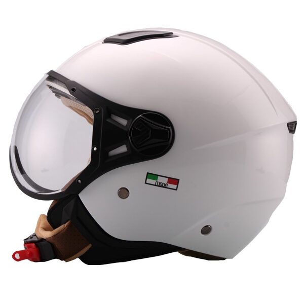 Moto helmet MODA JET, white shiny
