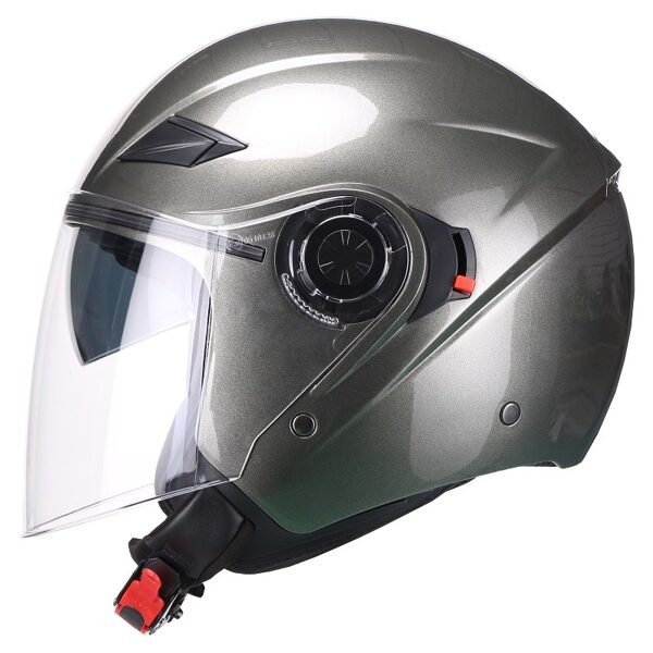 AMARO scooter helmet with full visor, metallic color