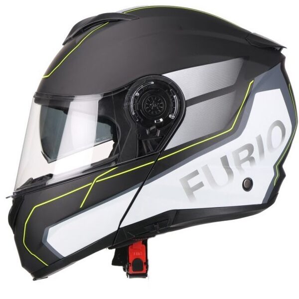Flip-Up helmet VITO Helmets, model Furio, color GREY / YELLOW / WHITE