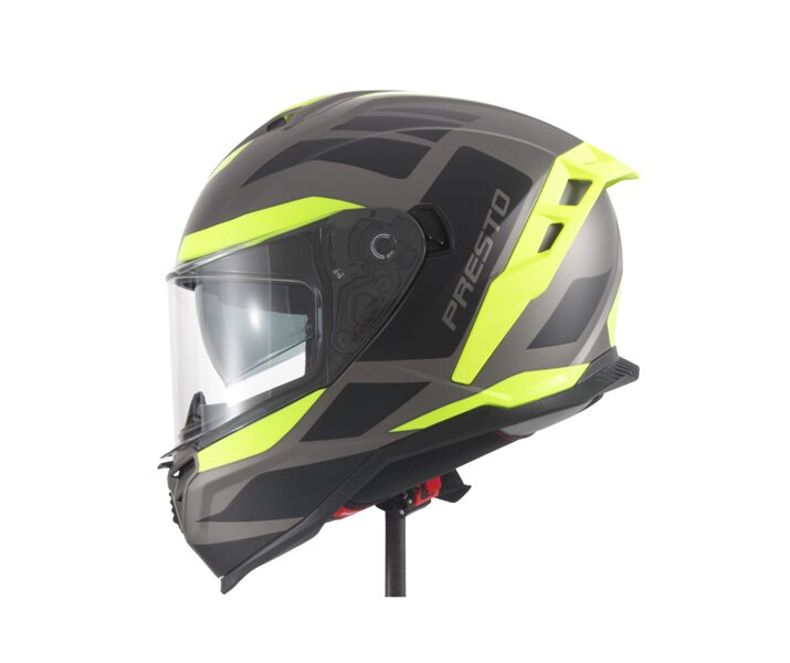 Moto ķivere PRESTO - melns ar dzeltenu